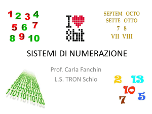sistemi di numerazione - Sito Prof. Carla Fanchin