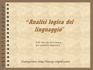 “Analisi logica del linguaggio”