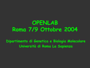 OPENLAB Roma 7/9 Ottobre 2004 Dipartimento di Genetica e