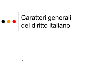 Caratteri generali del diritto italiano
