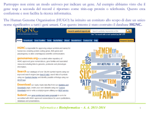 Informatica e Bioinformatica – AA 2013-2014