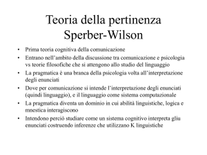 Teoria della pertinenza Sperber-Wilson