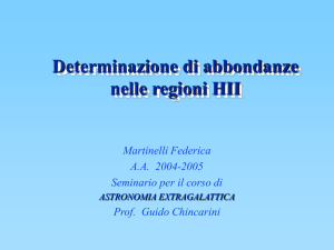 Determinazione di abbondanze nelle regioni HII