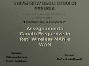 Assegnamento Canali/Frequenze in Reti Wireless MAN e