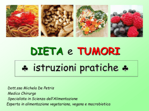 Dieta e tumori: istruzioni pratiche