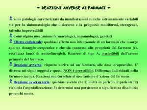 Reazioni di tipo A, inscindibili dall`azione primaria del farmaco