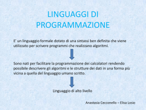 linguaggi di programmazione - Home page di Anastasia Cecconello