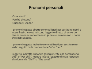 pronomi personali - First Year Italian
