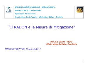 Il Radon e le misure di mitigazione 17/01/2012