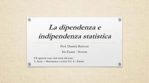 La dipendenza e indipendenza statistica