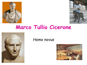 Marco Tullio Cicerone Homo novus