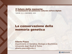 La conservazione della memoria genetica