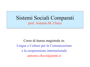 Sistemi Sociali Comparati - Scienze della Mediazione linguistica e