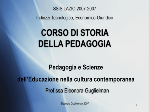 corso di storia della pedagogia - MINERVA la piattaforma ISMEDA E