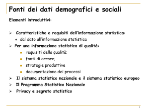 Fonti dei dati demografici e sociali