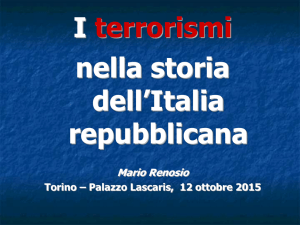 Terrorismi in Italia Progetto storia contemporanea 2015