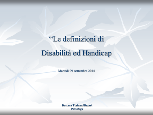 la definizione di handicap - A.S.P. Comuni Modenesi Area Nord