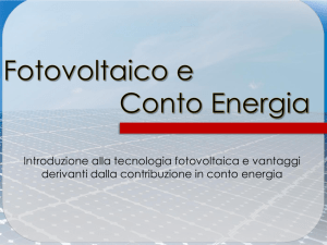 Fotovoltaico e Conto Energia