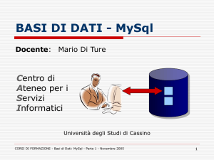 Basi di dati in generale. Avvio/Chiusura di MySQL