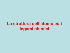 La struttura dell`atomo ed i legami chimici