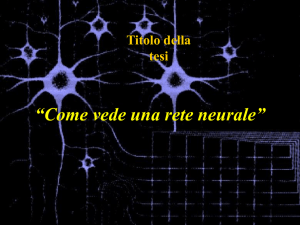 “Come vede una rete neurale” Titolo della tesi