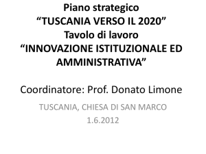 Piano strategico Tuscania 2020: Attività del tavolo di