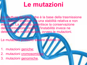Le mutazioni genetiche