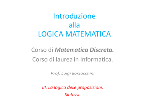 logica 3` - Dipartimento di Matematica