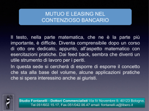 Diapositiva 1 - Studi Bancari
