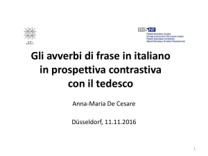 Gli avverbi di frase in italiano in prospettiva contrastiva