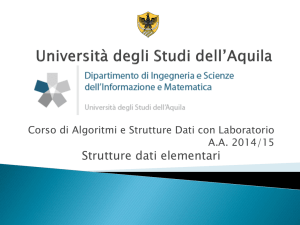 Strutture dati elementari - University of L`Aquila