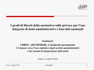 Paola Baldi - I gradi di libertà della normativa sulla privacy per l`uso