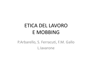ETICA DEL LAVORO E MOBBING