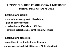 lezione di diritto costituzionale matricole dispari del 3 ottobre 2012