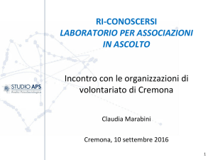 Diapositiva 1 - CISVOL / CSV Cremona