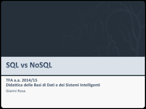 NoSQ Gianni Rosa - Università degli Studi dell`Aquila