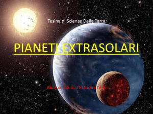 Tesina di Scienze Della Terra PIANETI EXTRASOLARI