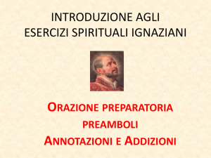 INTRODUZIONE AGLI ESERCIZI SPIRITUALI IGNAZIANI