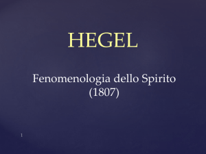 HEGEL – Fenomenologia dello Spirito - blog