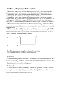 1) Un quadrato (ABCD) e un rettangolo (EFGH) sono equivalenti