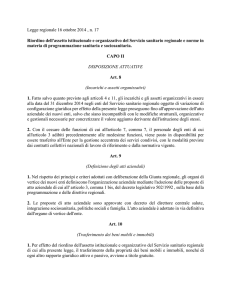 Legge regionale 16 ottobre 2014 , n. 17 Riordino dell`assetto