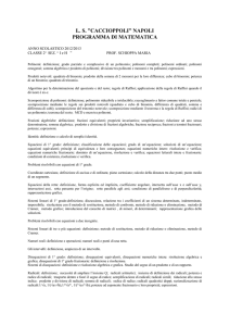 napoli programma di matematica