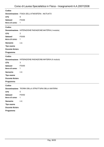 Corso di Laurea Specialistica in Fisica