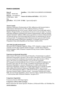 CV di Guerzoni Franco - Azienda Ospedaliero