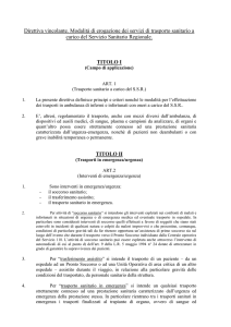 Erogazione dei servizi di trasporto sanitario