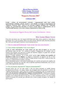 Presentazione del “Rapporto Piacenza 2002” del dott. Carlo Buttaroni