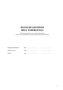 piano di gestione dell`emergenza