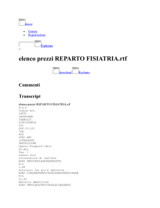 elenco prezzi REPARTO FISIATRIA