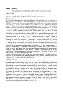 Vocazione e missione dei laici nella Chiesa e nel mondo