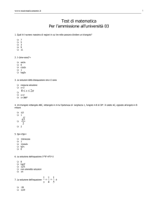 www.matematicamente.it Test di matematica Per l`ammissione all